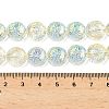 Half Electroplate Baking Paint Glass Beads Strands EGLA-K061-11A-AB01-4