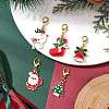 5Pcs Christmas Alloy Enamel Pendant Decorations HJEW-JM02374-2