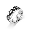 Retro 201 Stainless Steel Enamel Finger Rings for Men FS-WG366A7-11-2