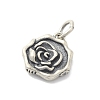 925 Sterling Silver Flower Charms with Jump Rings and 925 Stamp STER-M021-02AS-01-2