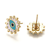 Brass Enamel Stud Earrings EJEW-L224-43G-3