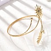 304 Stainless Steel Arm Cuff Bangles for Women BJEW-B152-01G-A-3