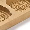 Flower Pattern Beech Wooden Press Mooncake Mold WOOD-K010-04B-3