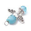 Synthetic Turquoise & Glass Pendants PALLOY-TA00113-02-3
