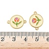 Brass Colorful Enamel Connector Charms KK-C110-10G-3