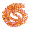 Electroplate Transparent Glass Beads Strands EGLA-N002-39-C01-2