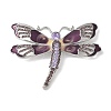 Dragonfly Alloy Rhinestone Brooches for Backpack Clothes JEWB-M067-05B-P02-1