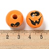 Printed Wood European Beads WOOD-G022-08A-01-3