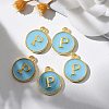 Golden Plated Alloy Enamel Charms X-ENAM-S118-04P-5