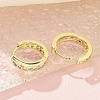 Brass Micro Pave Clear Cubic Zirconia Hoop Earrings EJEW-C122-01G-3