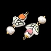 Handmade Porcelain with 304 Stainless Steel Pendants PALLOY-JF05933-2