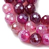 Electroplated Natural Agate Beads Strands G-B191-A07-6mm-06-3