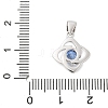 Pure Silver Cubic Zirconia Pendants STER-S008-01B-P-3