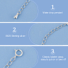 BENECREAT 4Pcs 2 Styles 925 Sterling Silver Plated Sterling Silver Curb Chain Extender FIND-BC0005-13B-4