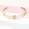 304 Stainless Steel Double Layers Cuff Bangles for Women BJEW-Z165-01G-2