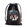 Velvet Tarot Cards Storage Drawstring Bags ZODI-PW0002-06D-2