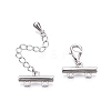 Anti-Tarnish Rhodium Plated 925 Sterling Silver Necklace Layering Clasps STER-N016-13P-2