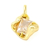 Brass Pave Clear Cubic Zirconia Pendants KK-Z051-01G-03-1