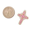 7Pcs 7 Colors Glass Seed Beaded Cross Pendants PALLOY-MZ00826-3