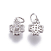 Brass Micro Pave Cubic Zirconia Charms ZIRC-E161-04P-1