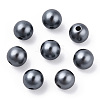 Spray Painted ABS Plastic Imitation Pearl Beads OACR-T015-05B-01-3