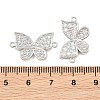 Brass Micro Pave Clear Cubic Zirconia Connector Charms CU-CBA908F-04P-04-3