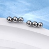 Tarnish Resistant 201 Stainless Steel Beaded Horizontal Bar Stud Earrings with 316 Stainless Steel Pin for Women STAS-K238-01P-6