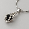 Teardrop Brass & Cubic Zirconia Pendant Necklaces & Hoop Earrings Jewelry Set for Women SJEW-WH0008-05P-02-2