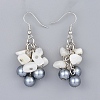 Glass Pearl Dangle Earrings EJEW-JE03185-01-2