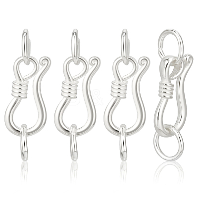 925 Sterling Silver S-Hook Clasps FIND-BC0014-25A-1