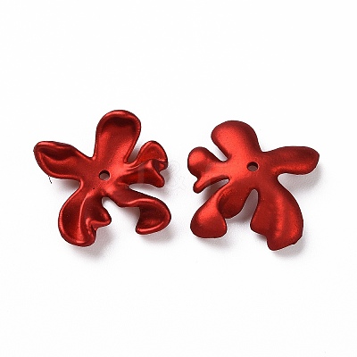 Rubberized Style Acrylic Bead Caps OACR-E013-04-1