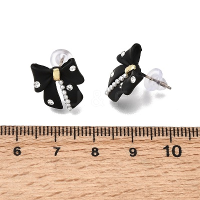 Alloy & Resin Pearl Stud Earrings EJEW-G466-01G-1