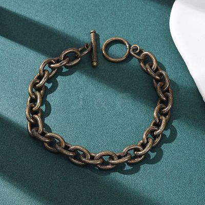 304 Stainless Steel Cable Chains Bracelets for Women Men BJEW-P376-02AB-1
