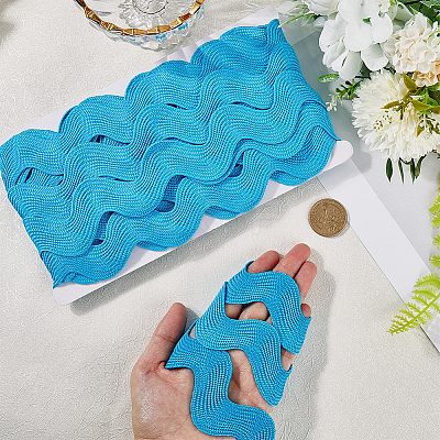 10 Yard Polyester Wavy Fringe Trim Ribbon SRIB-GF0001-38C-1