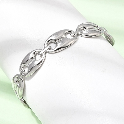 304 Stainless Steel Mariner Chain Cuff Bangles for Women SA-CBA82C8-07P-1