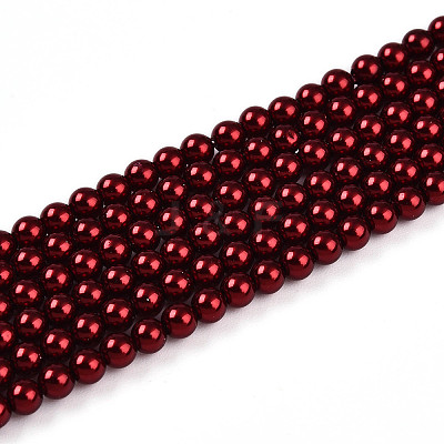 Baking Paint Pearlized Glass Pearl Bead Strands HY-N002-3mm-A13-1