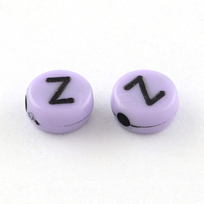 Flat Round Craft Style Opaque Acrylic Beads SACR-S743-22-1