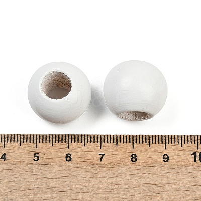 Spray Painted Wood European Beads WOOD-F017-05C-1