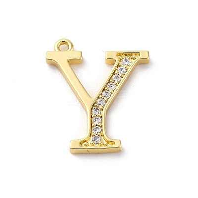 Rack Plating Brass Micro Pave Cubic Zirconia Pendant KK-H449-76G-14-1