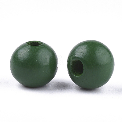 Painted Natural Wood Beads WOOD-S049-05D-1
