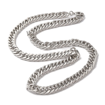 Iron Cuban Link Chain Necklaces for Women Men NJEW-A028-01J-P-1