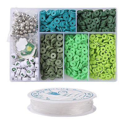 DIY Saint Patrick's Day Polymer Clay Beads Bracelet Making kit DIY-TZ0001-10-1