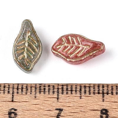 Picasso Baking Paint and Golden Metal Enlaced Glass Beads DGLA-T004-49M-1