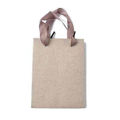 Paper Gift Tote Bags with Nylon Ribbon Handles ABAG-G018-01B-1