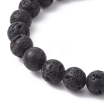 Dyed Natural Lava Rock Beaded Stretch Bracelets for Women BJEW-JB09670-1