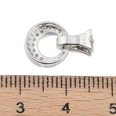 925 Sterling Silver Micro Pave Clear Cubic Zirconia Fold Over Clasps STER-P060-41P-1