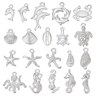 6 Sets Alloy Pendants Kits FIND-PH0059-58-1