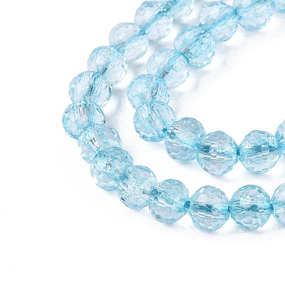 Dyed Transparent Crackle Glass Beads Strands GLAA-Q108-01A-A03-1