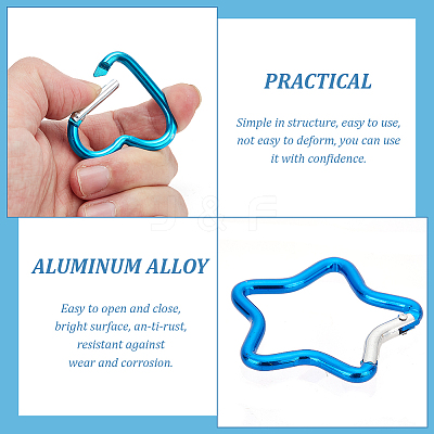 18Pcs 18 Styles Aluminum Alloy Rock Climbing Carabiners AJEW-AN0007-15-1