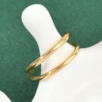 304 Stainless Steel Adjustable Open Cuff Rings for Women RJEW-K301-05G-1